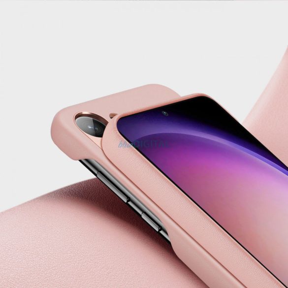 Dux Ducis Grit Samsung Galaxy S23 elegáns műbőr tok MagSafe rózsaszín