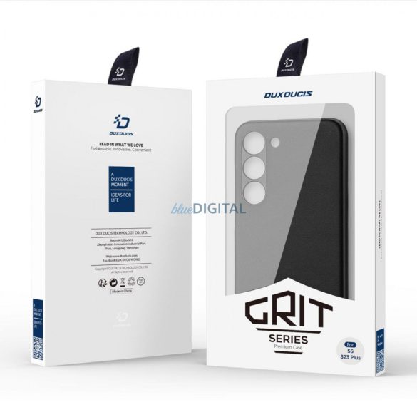 Dux Ducis Grit Samsung Galaxy S23+ műbőrből készült elegáns tok MagSafe fekete