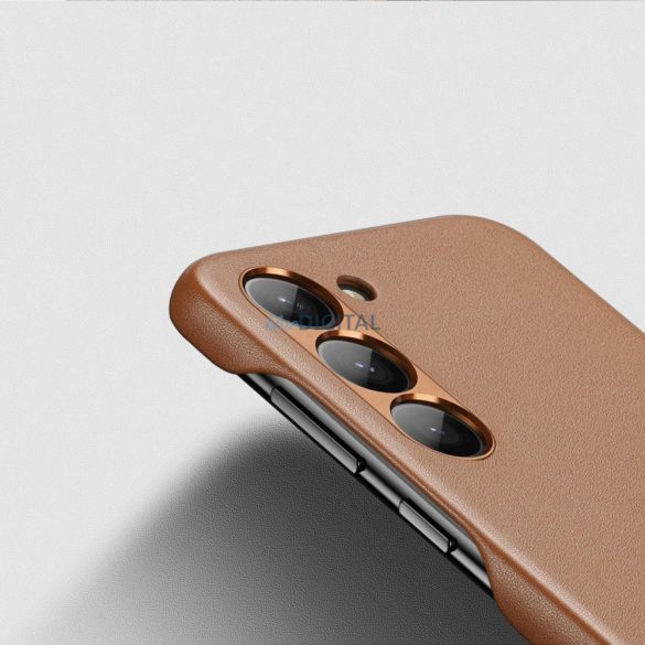 Dux Ducis Grit Samsung Galaxy S23+ műbőrből készült elegáns tok MagSafe barna