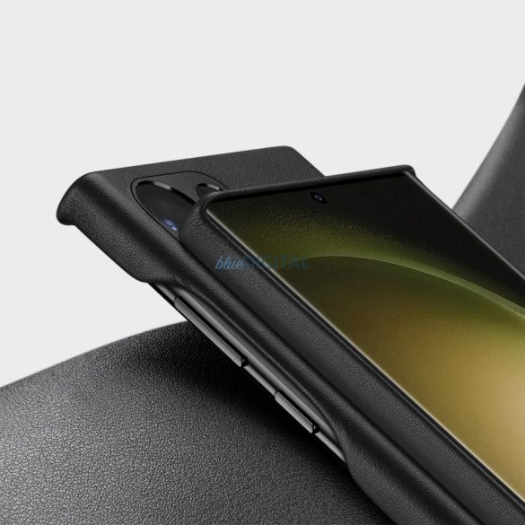 Dux Ducis Grit Samsung Galaxy S23 Ultra elegáns műbőr tok fekete