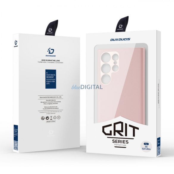 Dux Ducis Grit Samsung Galaxy S23 Ultra elegáns műbőr tok MagSafe rózsaszín
