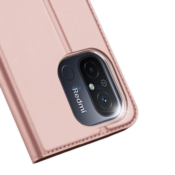 Dux Ducis Skin Pro Case For Xiaomi Redmi 11A / Poco C55 / Redmi 12C flipes tok pénztárcával és állvánnyal Pink