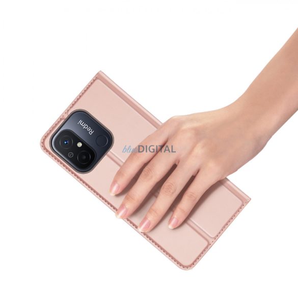 Dux Ducis Skin Pro Case For Xiaomi Redmi 11A / Poco C55 / Redmi 12C flipes tok pénztárcával és állvánnyal Pink