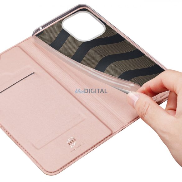 Dux Ducis Skin Pro Case For Xiaomi Redmi 11A / Poco C55 / Redmi 12C flipes tok pénztárcával és állvánnyal Pink