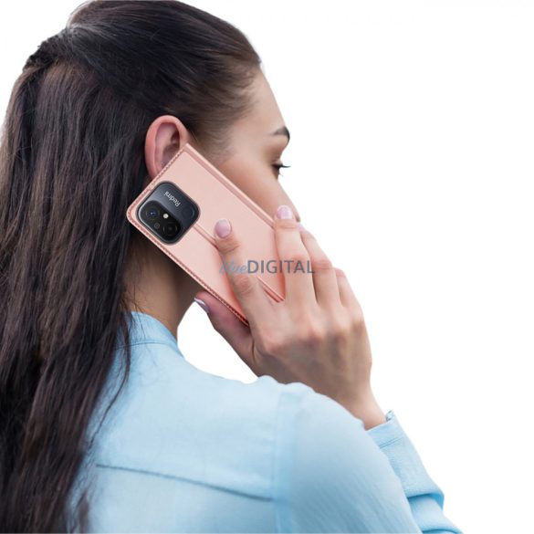 Dux Ducis Skin Pro Case For Xiaomi Redmi 11A / Poco C55 / Redmi 12C flipes tok pénztárcával és állvánnyal Pink