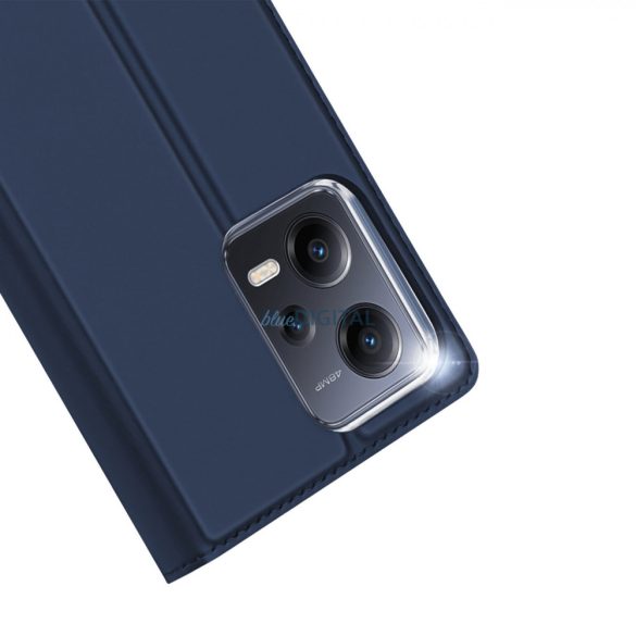 Dux Ducis Skin Pro Case For Xiaomi Redmi Note 12 5G / Poco X5 5G flipes tok pénztárcával és állvánnyal kék