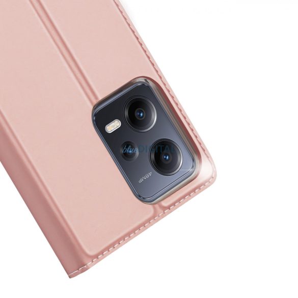 Dux Ducis Skin Pro Case For Xiaomi Redmi Note 12 Pro / Poco X5 Pro 5G flipes tok pénztárcával és állvánnyal rózsaszín