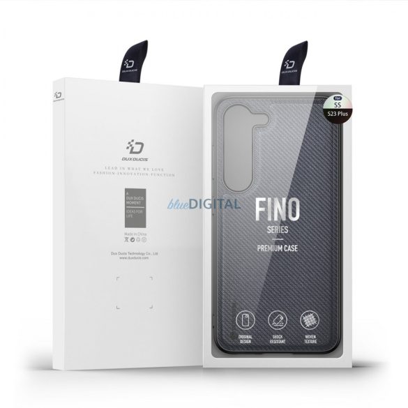 Dux Ducis Fino tok Samsung Galaxy S23+ tok szilikon kerettel szürke