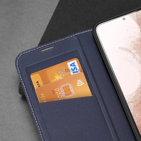 Dux Ducis Skin X2 tok Samsung Galaxy S23+ flip tok pénztárca állvány kék