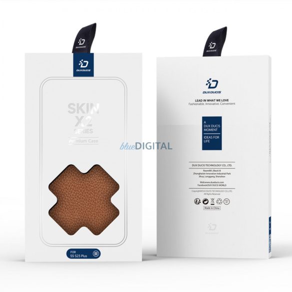 Dux Ducis Skin X2 tok Samsung Galaxy S23+ flip tok pénztárca állvány barna