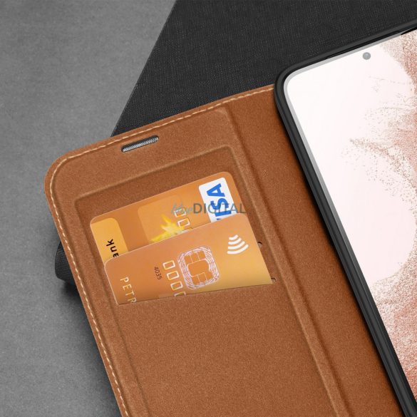 Dux Ducis Skin X2 tok Samsung Galaxy S23+ flip tok pénztárca állvány barna