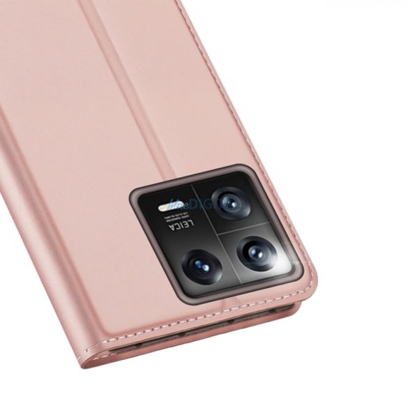 Dux Ducis Skin Pro Case Xiaomi 13 Flip kártya pénztárca Stand Pink