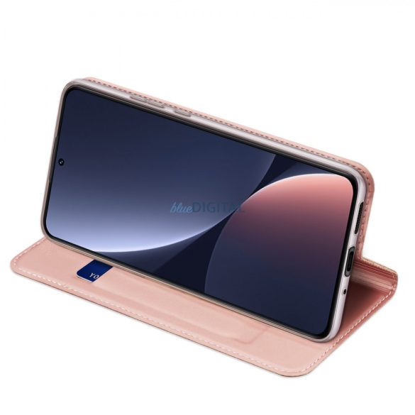 Dux Ducis Skin Pro Case Xiaomi 13 Flip kártya pénztárca Stand Pink