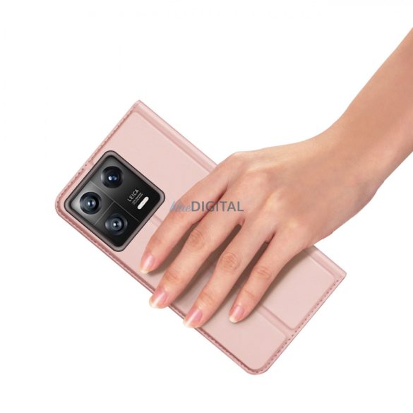 Dux Ducis Skin Pro Case Xiaomi 13 Flip kártya pénztárca Stand Pink