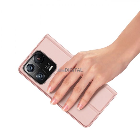 Dux Ducis Skin Pro Case Xiaomi 13 Pro Flip kártya pénztárca Stand Pink