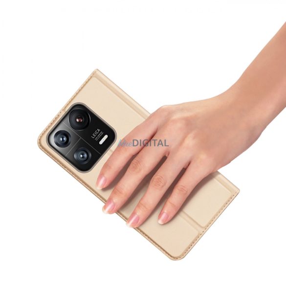 Dux Ducis Skin Pro Case Xiaomi 13 Pro Flip Card Wallet arany állvány