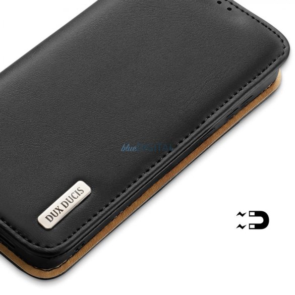 Dux Ducis Hivo tok Samsung Galaxy S23 flip cover pénztárca állvány RFID blokkolás fekete