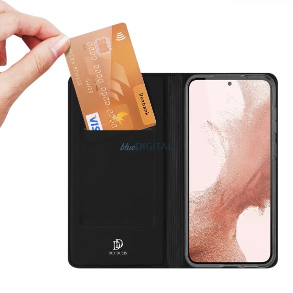 Dux Ducis Skin Pro tok Samsung Galaxy S23 flip tok kártya pénztárca állvány fekete