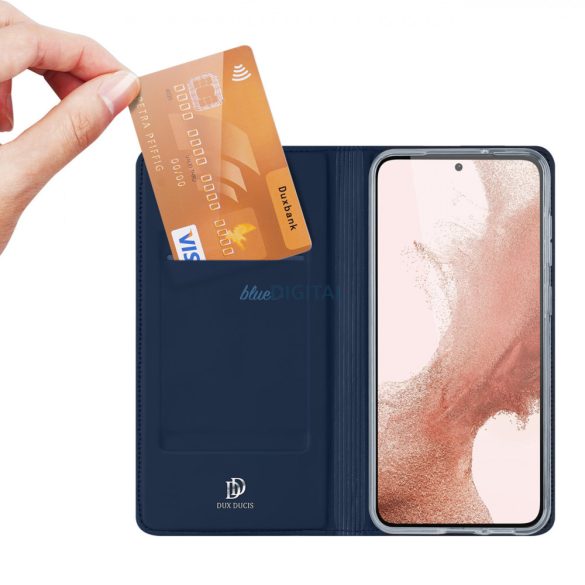 Dux Ducis Skin Pro tok Samsung Galaxy S23+ flip cover kártya pénztárca állvány kék