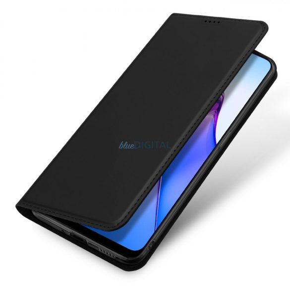 Dux Ducis Skin Pro tok Oppo Reno 8 flip tok kártya pénztárca állvány fekete