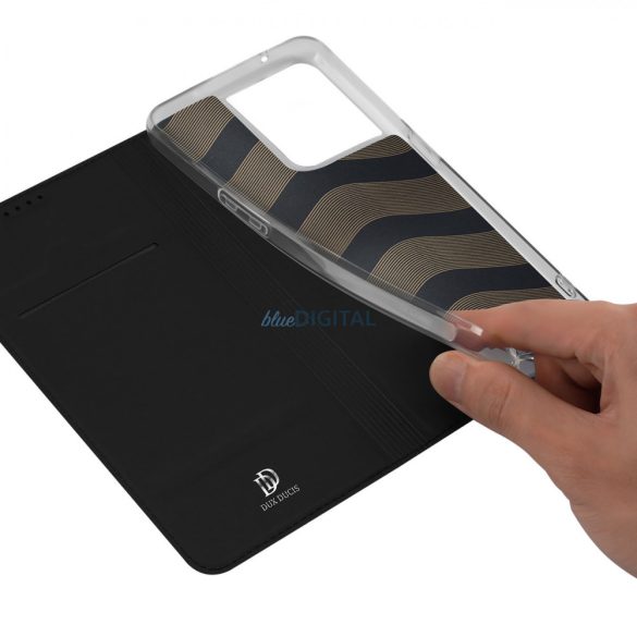Dux Ducis Skin Pro tok Oppo Reno 8 flip tok kártya pénztárca állvány fekete