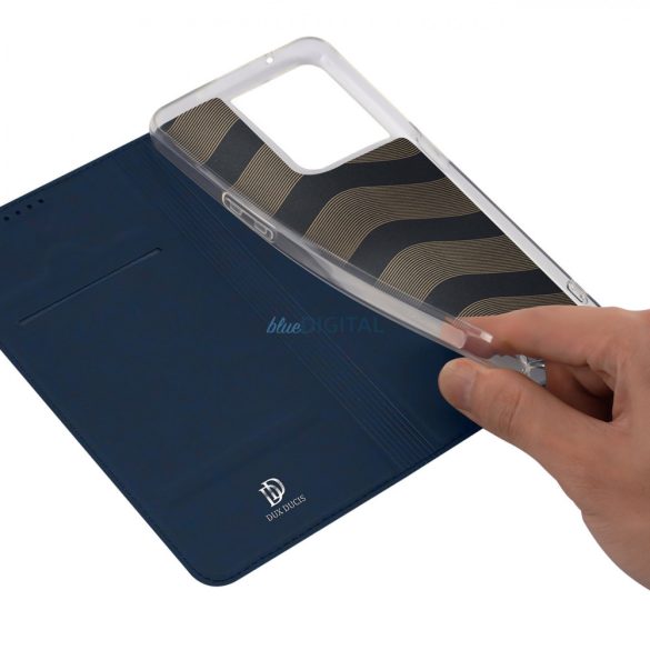 Dux Ducis Skin Pro tok Oppo Reno 8 flip tok kártya pénztárca állvány kék