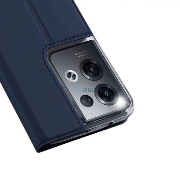 Dux Ducis Skin Pro tok Oppo Reno 8 Pro flip cover kártya pénztárca állvány kék