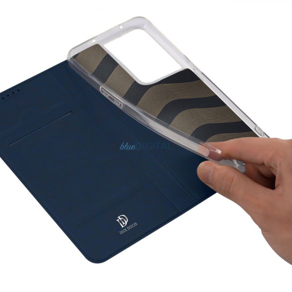 Dux Ducis Skin Pro tok Oppo Reno 8 Pro flip cover kártya pénztárca állvány kék