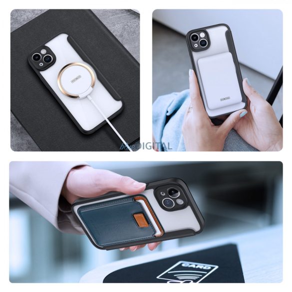 Dux Ducis Skin X Pro Case iPhone 14 Plus mágneses MagSafe Flip Case fekete