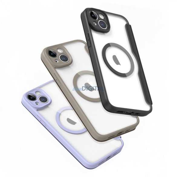 Dux Ducis Skin X Pro tok iPhone 14 Plus MagSafe mágneses flip tok bézs színben