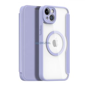 Dux Ducis Skin X Pro tok iPhone 14 Plus mágneses MagSafe Flip Case lila