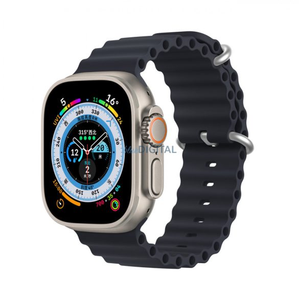 Dux Ducis (OceanWave Version) csereszíj Apple Watch 9 / 8 / 7 / 6 / 5 / 4 / 3 / 2 / SE (41 / 40 / 38mm) szürke