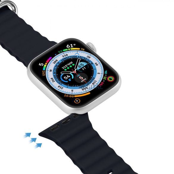 Dux Ducis (OceanWave Version) csereszíj Apple Watch 9 / 8 / 7 / 6 / 5 / 4 / 3 / 2 / SE (41 / 40 / 38mm) szürke