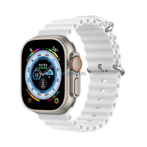 Dux Ducis (OceanWave Version) csereszíj Apple Watch 9 / 8 / 7 / 6 / 5 / 4 / 3 / 2 / SE (41 / 40 / 38mm) fehér