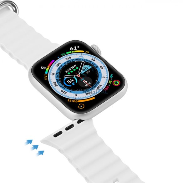 Dux Ducis (OceanWave Version) csereszíj Apple Watch 9 / 8 / 7 / 6 / 5 / 4 / 3 / 2 / SE (41 / 40 / 38mm) fehér