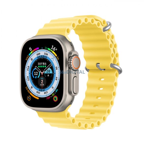 Dux Ducis (OceanWave Version) csereszíj Apple Watch 9 / 8 / 7 / 6 / 5 / 4 / 3 / 2 / SE (41 / 40 / 38mm) sárga