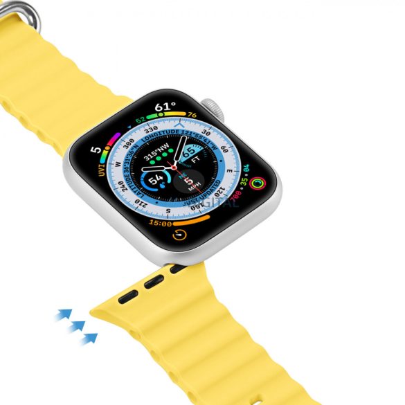 Dux Ducis (OceanWave Version) csereszíj Apple Watch 9 / 8 / 7 / 6 / 5 / 4 / 3 / 2 / SE (41 / 40 / 38mm) sárga