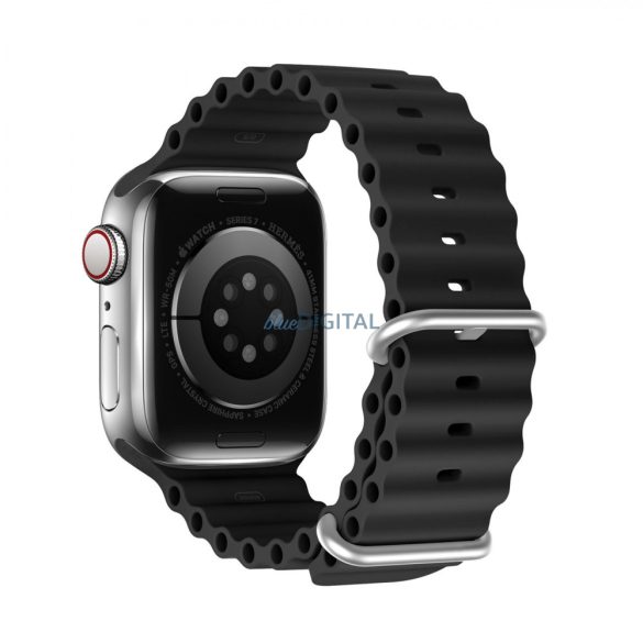 Dux Ducis (OceanWave Version) csereszíj Apple Watch 9 / 8 / 7 / 6 / 5 / 4 / 3 / 2 / SE (41 / 40 / 38mm) fekete