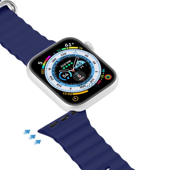 Dux Ducis (OceanWave Version) csereszíj Apple Watch 9 / 8 / 7 / 6 / 5 / 4 / 3 / 2 / SE (41 / 40 / 38mm) kék