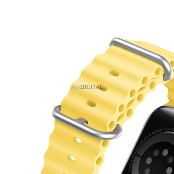 Dux Ducis (OceanWave Version) csereszíj Apple Watch 9 / 8 / 7 / 6 / 5 / 4 / 3 / 2 / SE (45 / 44 / 42mm) sárga