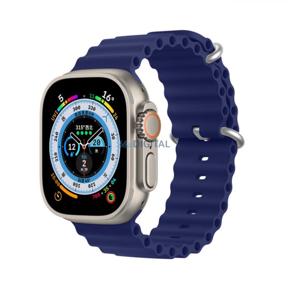Dux Ducis (OceanWave Version) csereszíj Apple Watch 9 / 8 / 7 / 6 / 5 / 4 / 3 / 2 / SE (45 / 44 / 42mm) kék