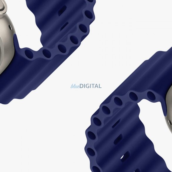 Dux Ducis (OceanWave Version) csereszíj Apple Watch 9 / 8 / 7 / 6 / 5 / 4 / 3 / 2 / SE (45 / 44 / 42mm) kék