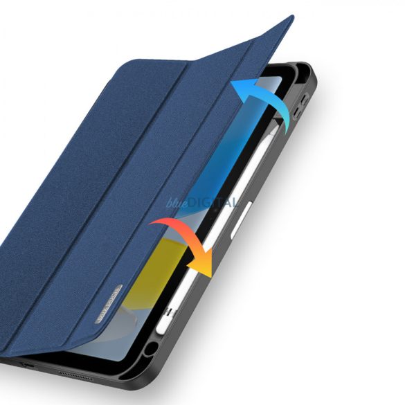 Dux Ducis Domo tok iPad 10.9 2022 (10 gen.) tok hely Apple Pencil tollal okos tok állvány kék