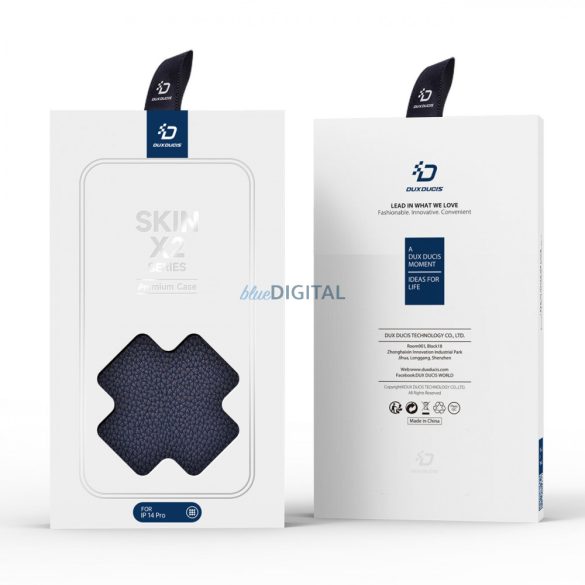 Dux Ducis Skin X2 tok iPhone 14 Pro mágneses flip tok kék