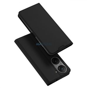 Dux Ducis Skin Pro tok Asus Zenfone 9 flip cover kártya pénztárca állvány fekete