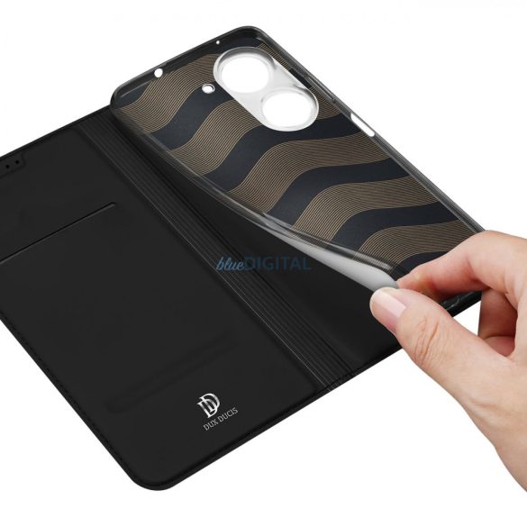 Dux Ducis Skin Pro tok Asus Zenfone 9 flip cover kártya pénztárca állvány fekete