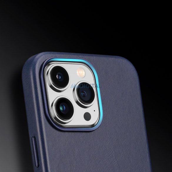 Dux Ducis Naples tok iPhone 14 Pro mágneses bőr tok MagSafe kék