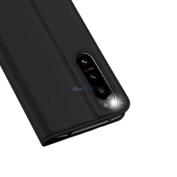 Dux Ducis Skin Pro tok Sony Xperia 5 IV flip cover kártya pénztárca állvány fekete