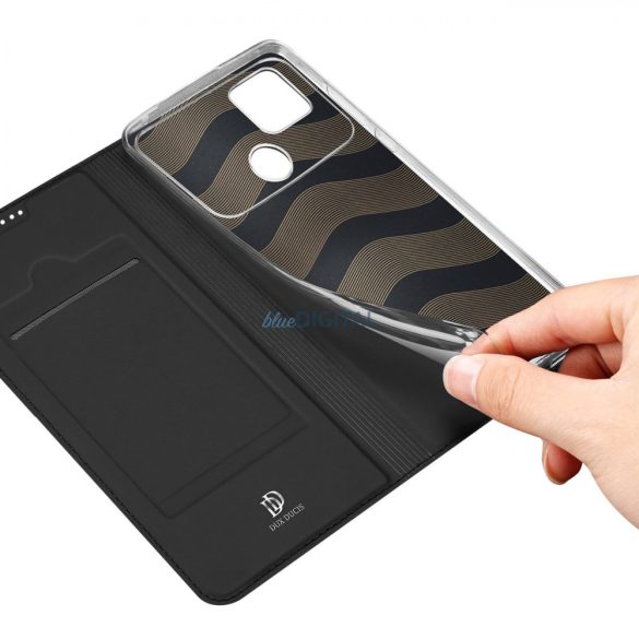 Dux Ducis Skin Pro tok Xiaomi Poco C40 tok flip kártya pénztárca állvány fekete