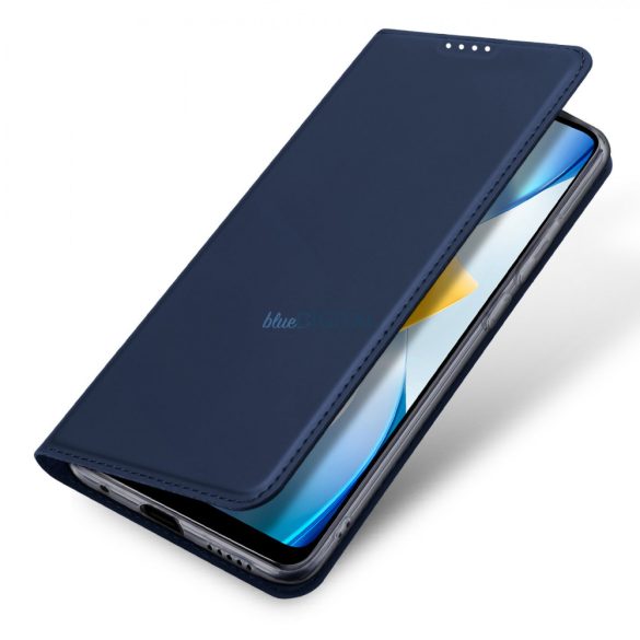 Dux Ducis Skin Pro tok Xiaomi Poco C40 flip tok kártya pénztárca állvány kék